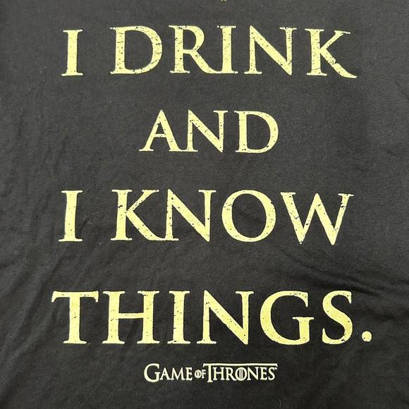 NWT Game of Thrones I Drink And I Know Things T-Shirt Black Adult S - Picture 3 of 6